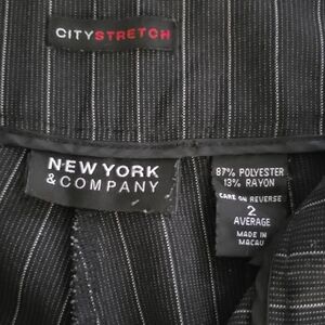 New York & Company Black Pinstripe Pant Label View